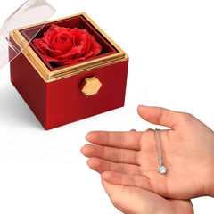 Rotating rose gift box